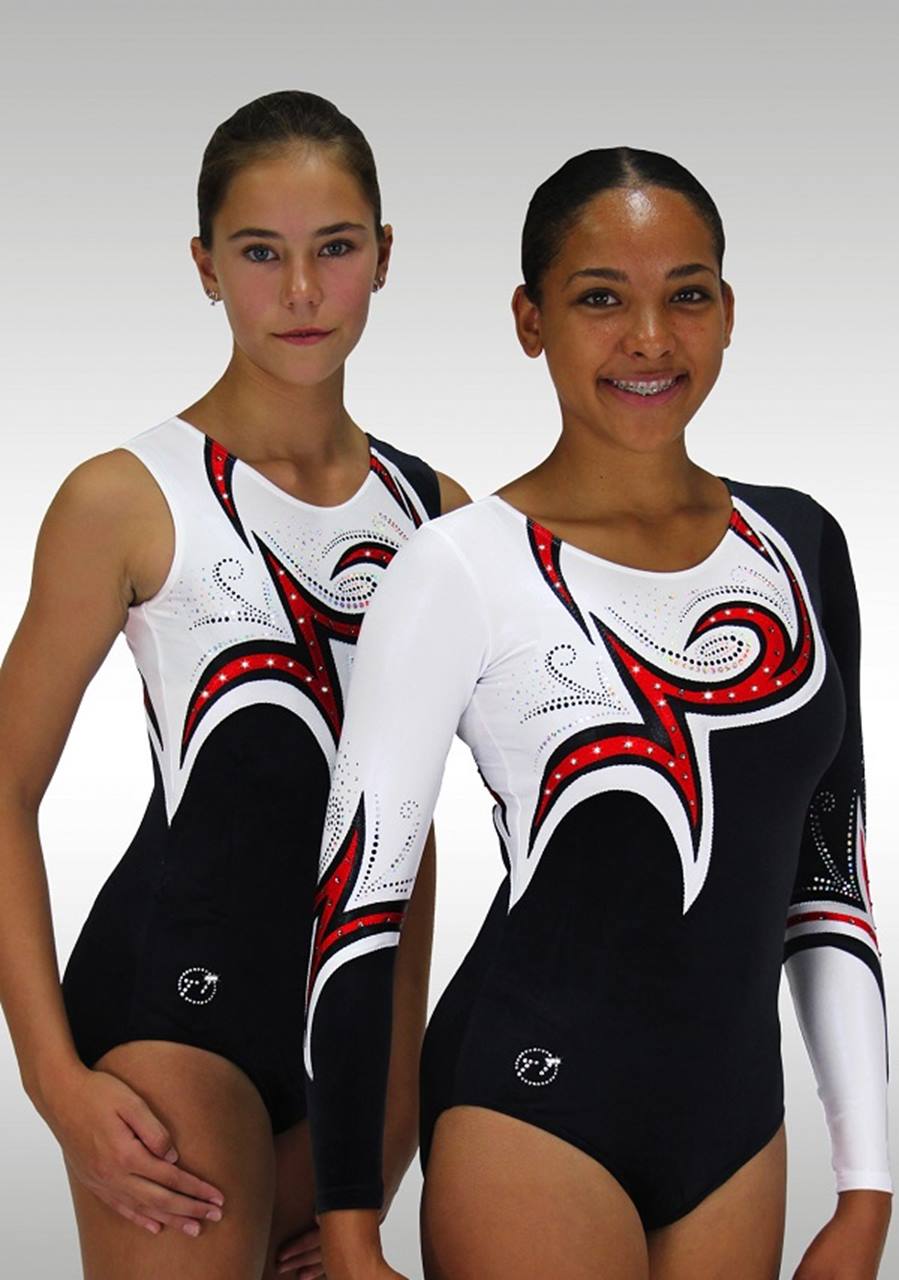 Turnpakje Mouwloos V751 zwart / rood